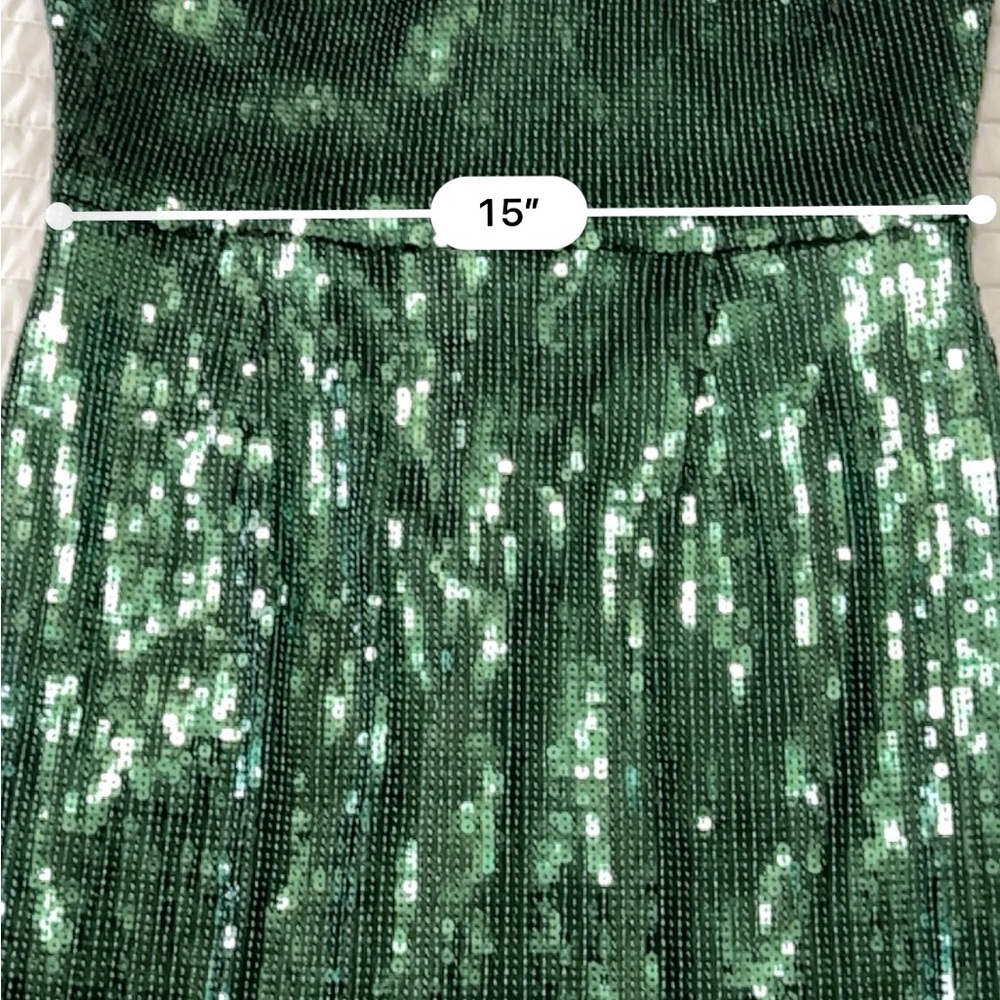 Lulus Green Sequin Fringe Dress L - Picture 7 of 11